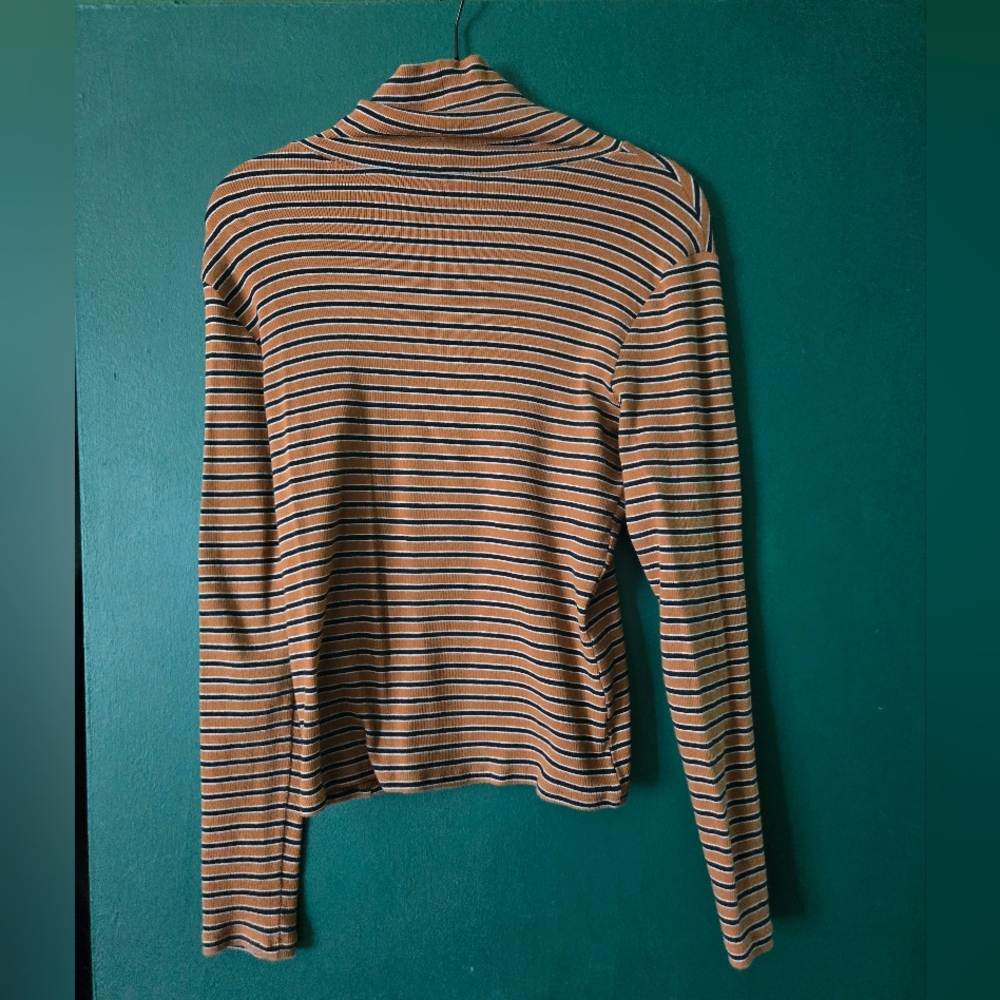 Levi's Orange and Black Striped Turtleneck